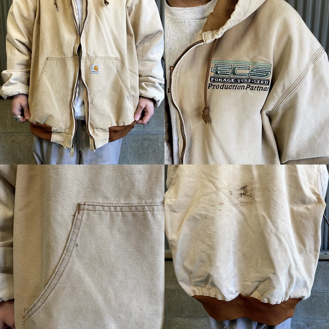 ビッグサイズ Carhartt カーハート 企業ロゴ 刺繍 ダック地 アクティブ 