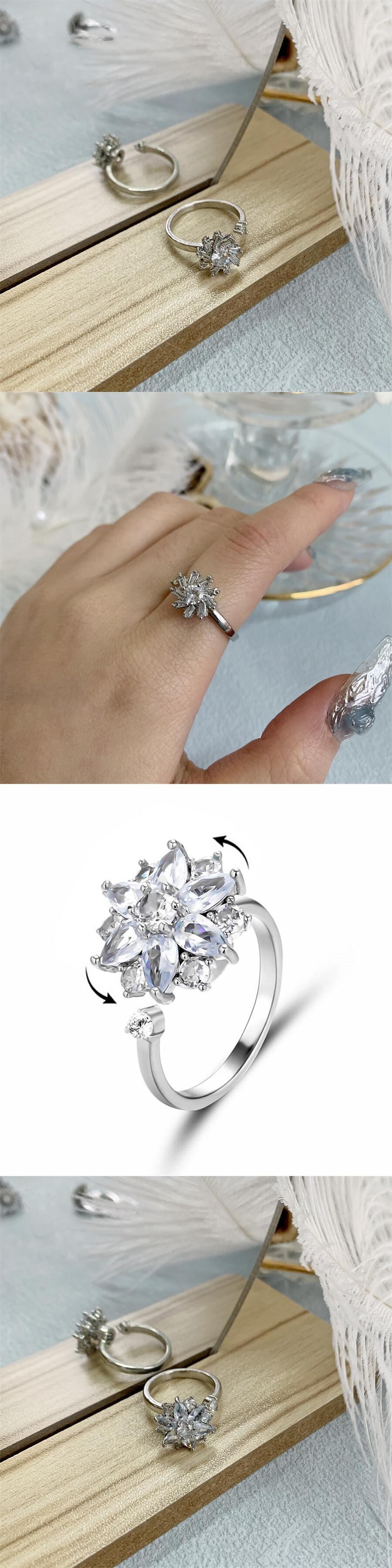 送料無料 フィジェットスピナーフラワーリング女性シャイニー