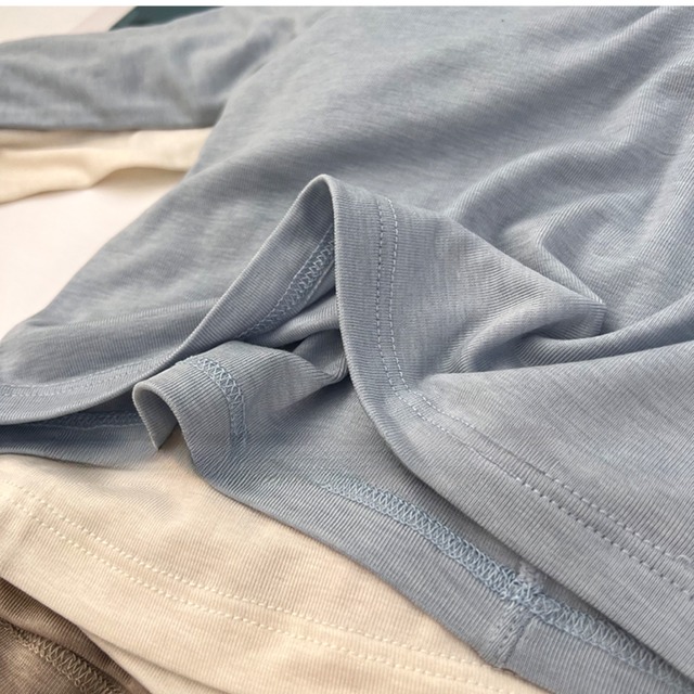 【クルーネックロングスリーブ伸縮性Tシャツ】P00236