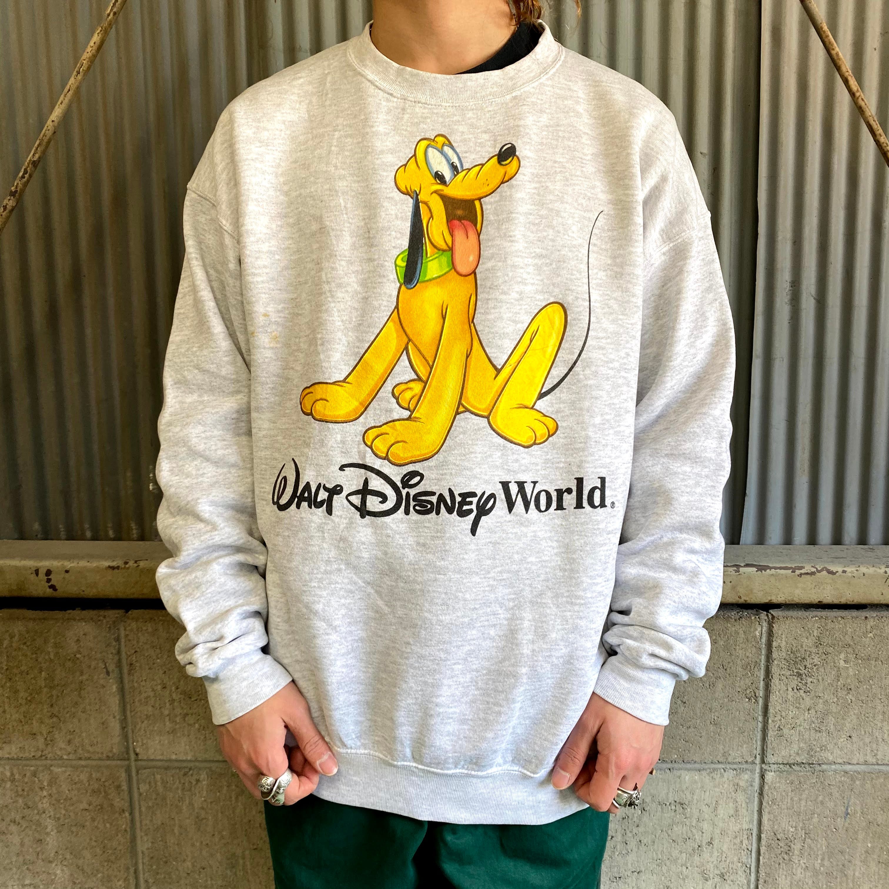 90年代 USA製 ディズニー プルート キャラクター プリントスウェット 
