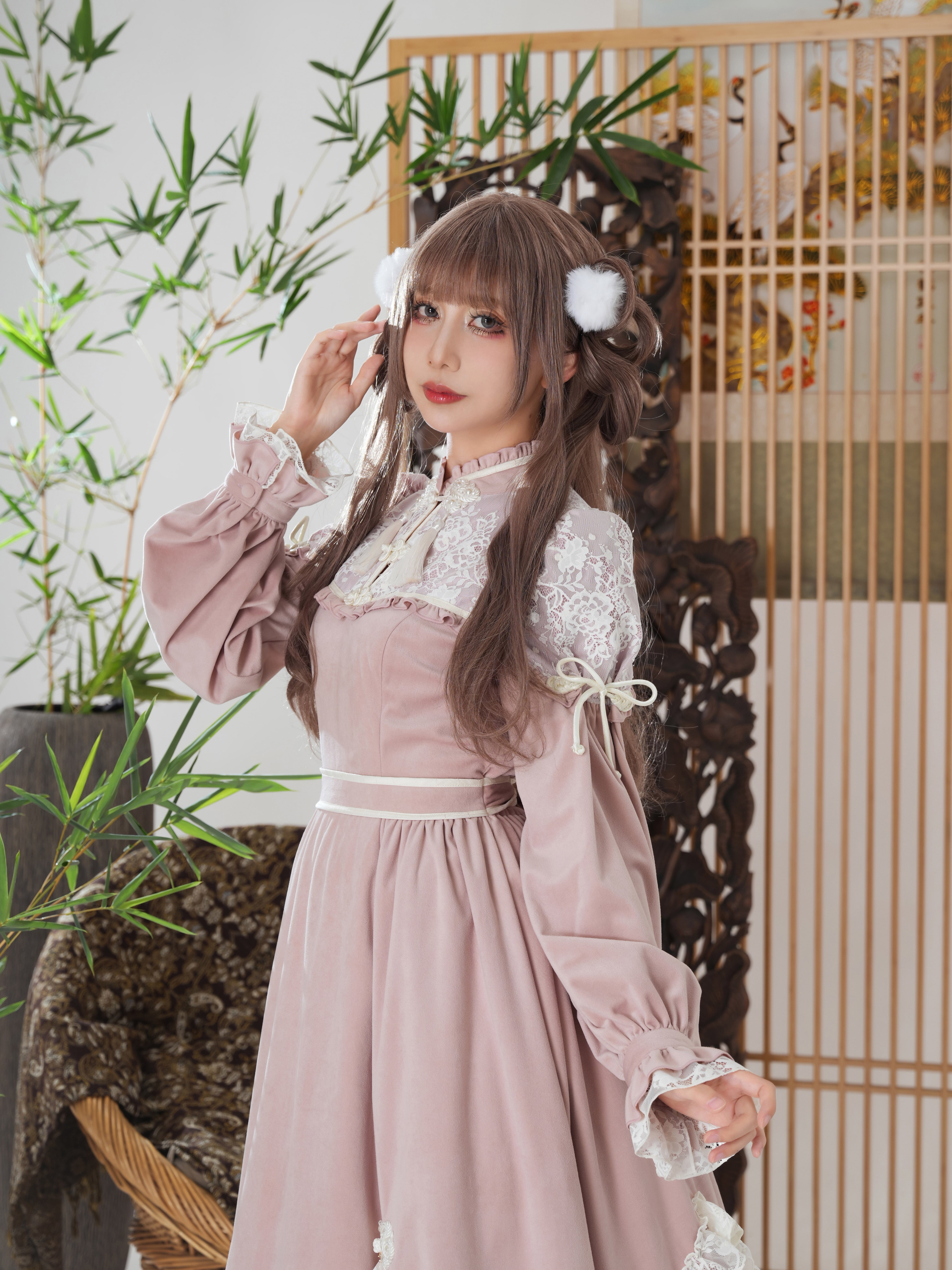 桃源華 ファーケープ付きワンピース | HoshibakoWorks