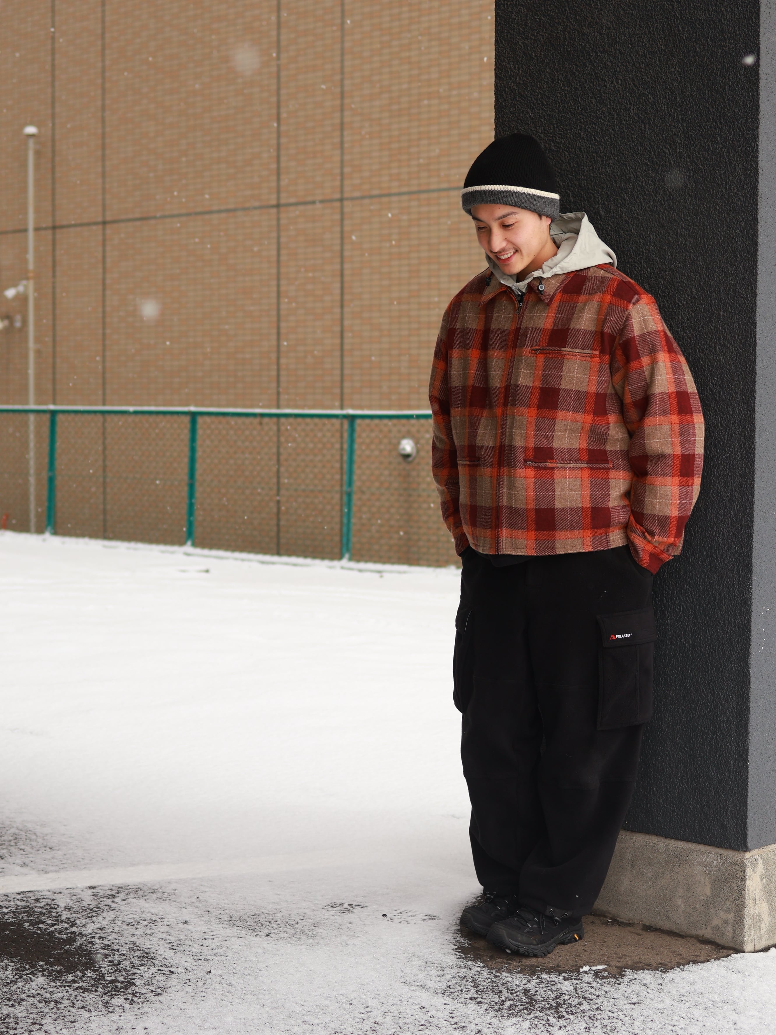 新品未使用 PWA REFINE-WOOL CHK DRIZZLER Lサイズ PWA REFINEWOOL CHK DRIZZLER | Pay ID