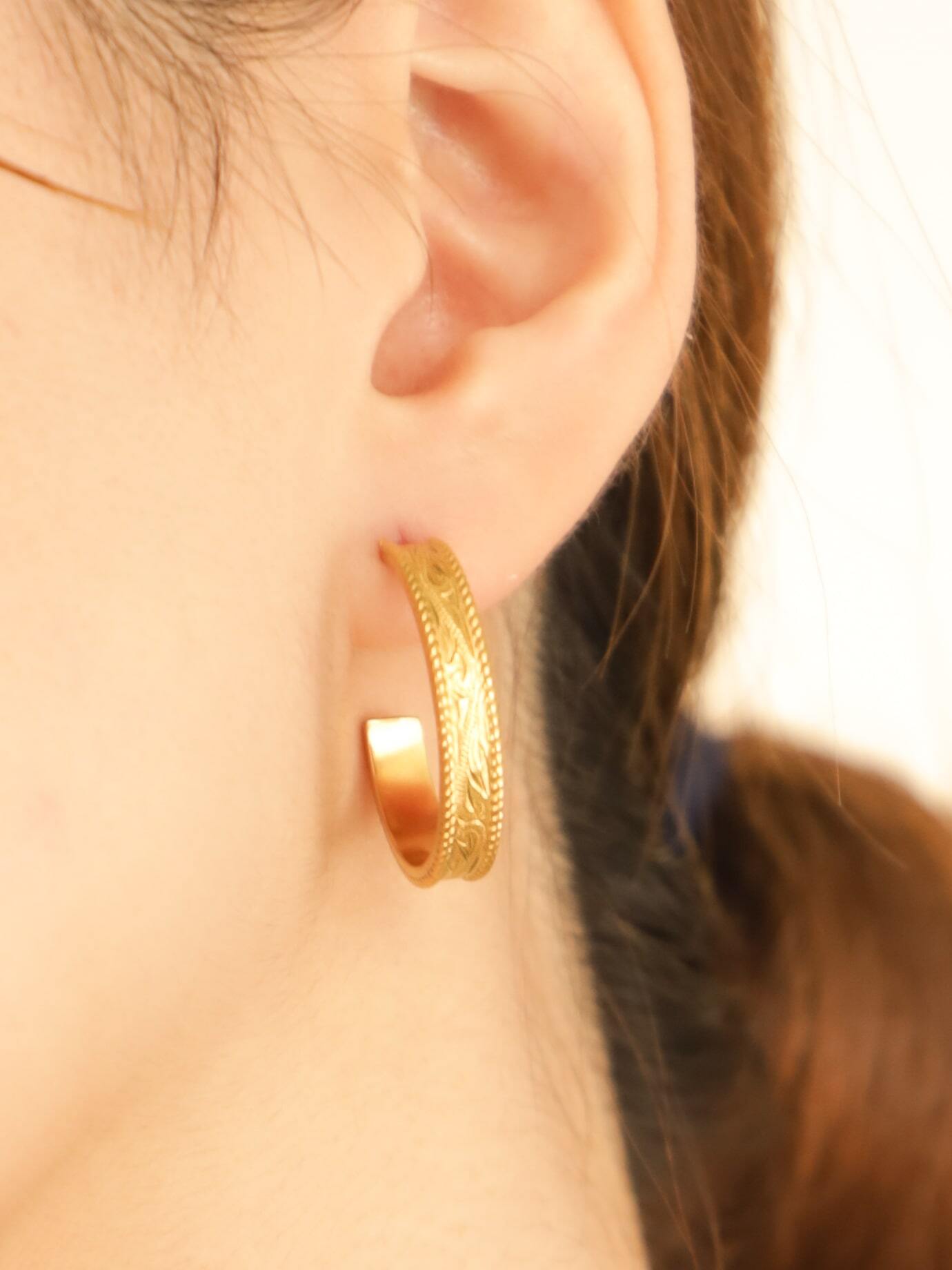 316L hawaiian thick hoop pierce（ 5㎜ 片耳用 ）#p07 | rani