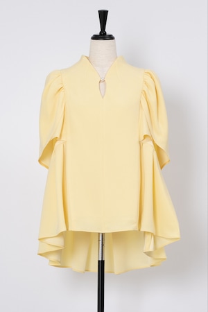 Pearl Petal Sleeve Blouse　YELLOW