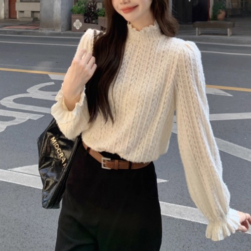 ハイネックレーストップス ・72902