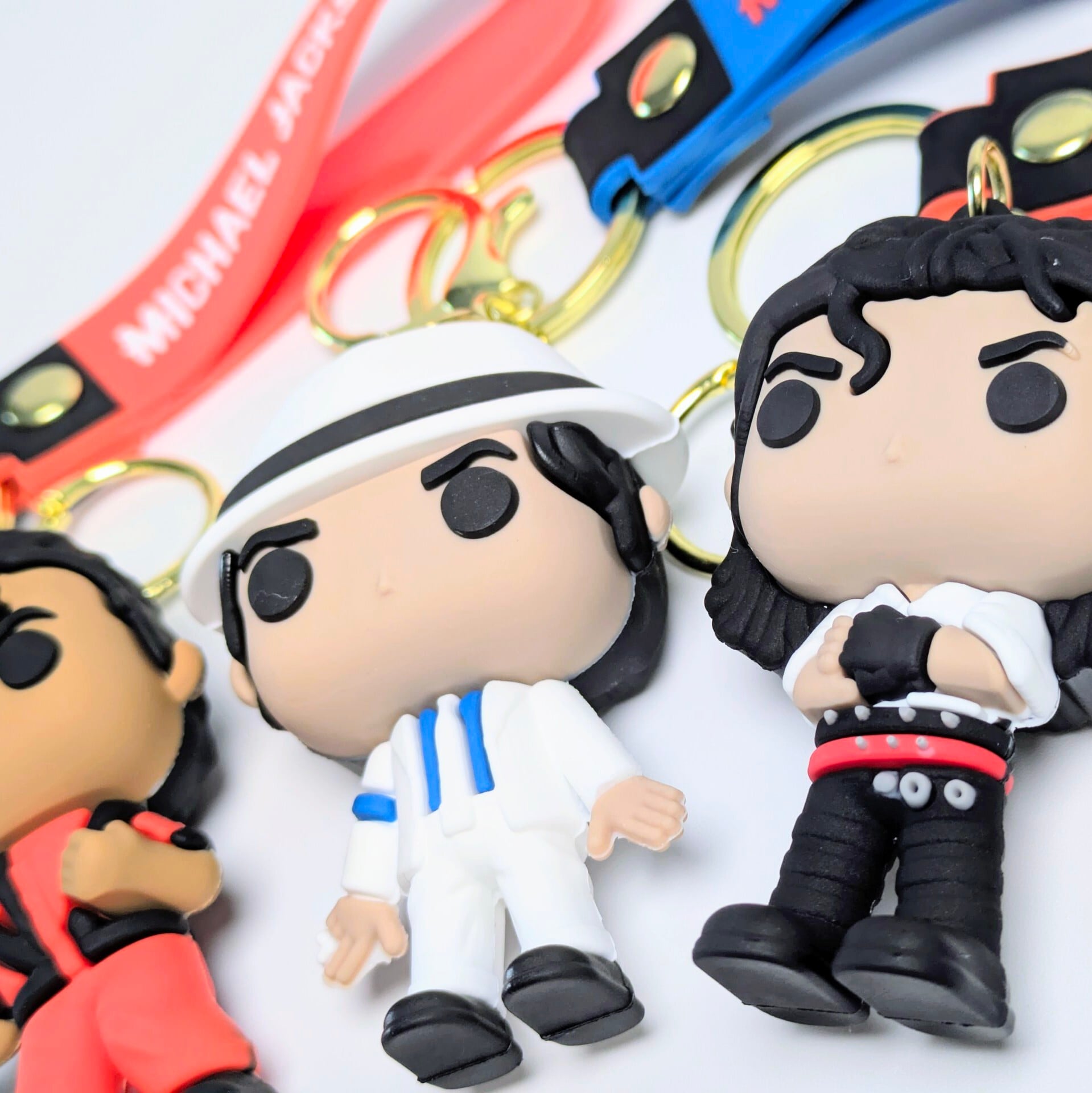 マイケル・ジャクソン ストラップ 3種セット michael jackson ( マイケル・ジャクソン ) 】3D Rubber KeyHolder