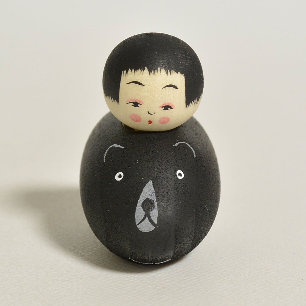 くま乗り金太郎ちゃんこけし 約1.5寸 約4.5m 鈴木明 工人（作並系