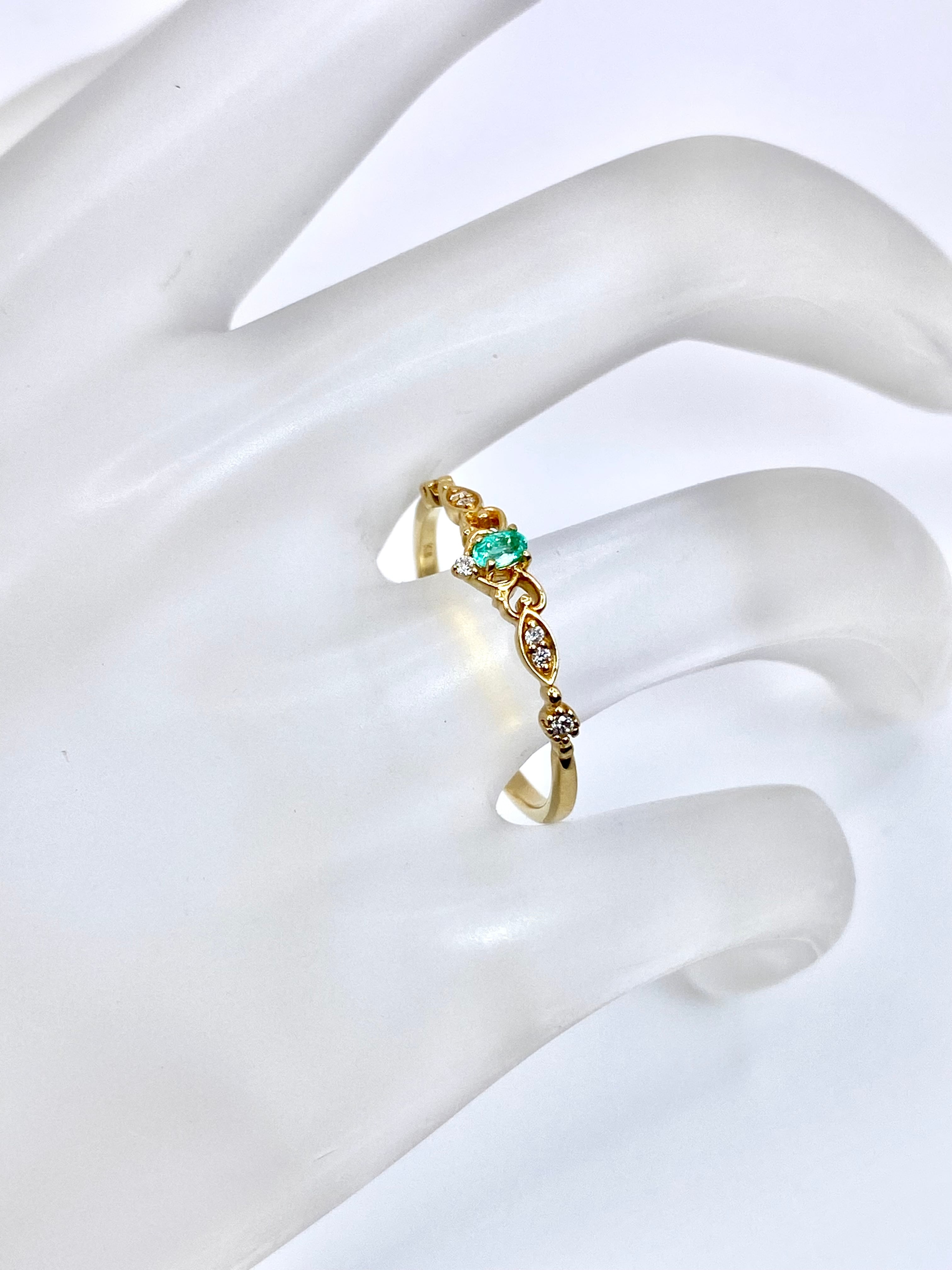 【サイズ変更14→10込】パライバ 0.05/ダイヤ0.04K18 リング14号 パライバトルマリン 0.05ct / ダイヤモンド 計0.04ct K18 リング 14号