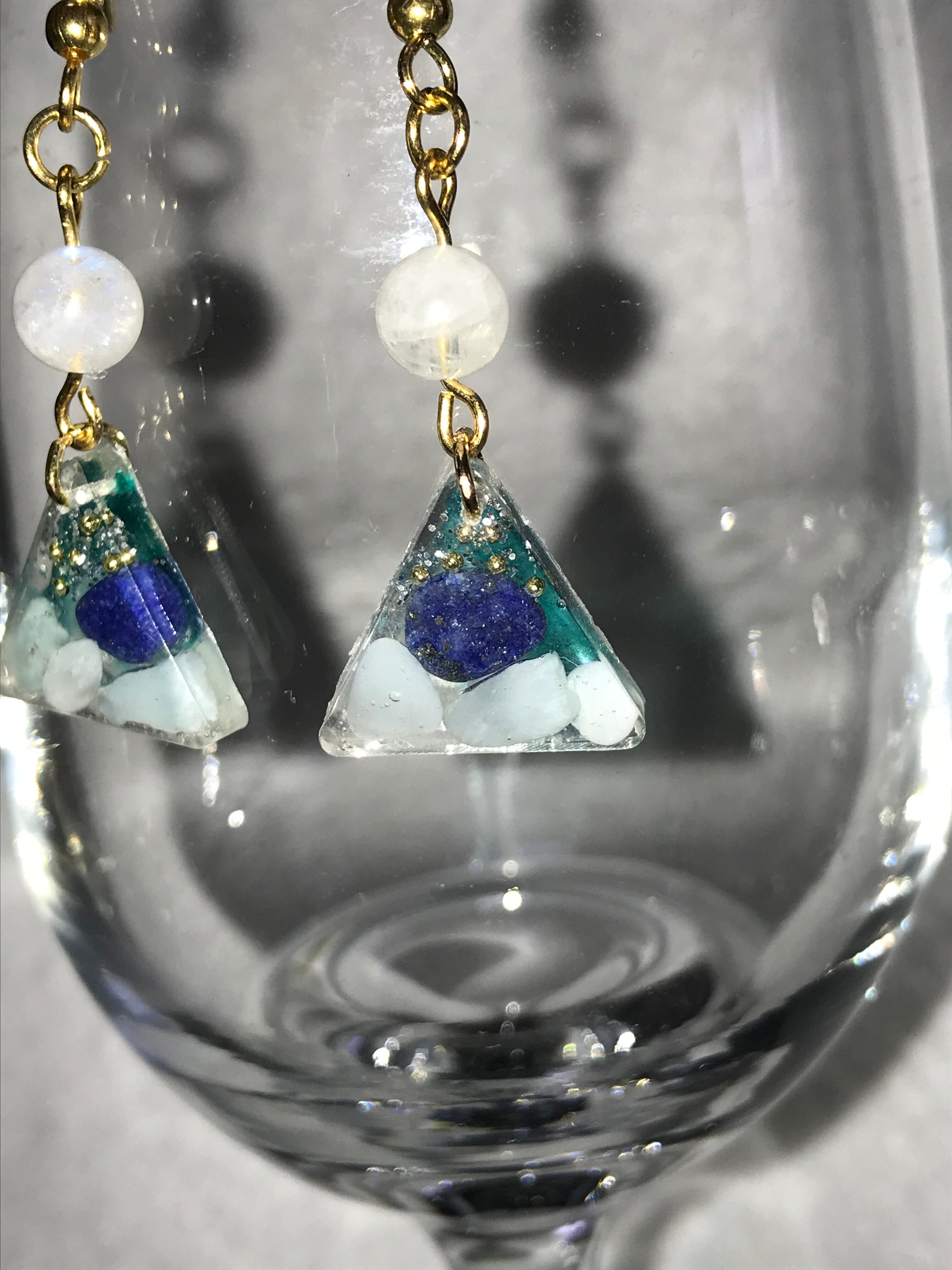 ラピスラズリ＆ラリマー ピアス