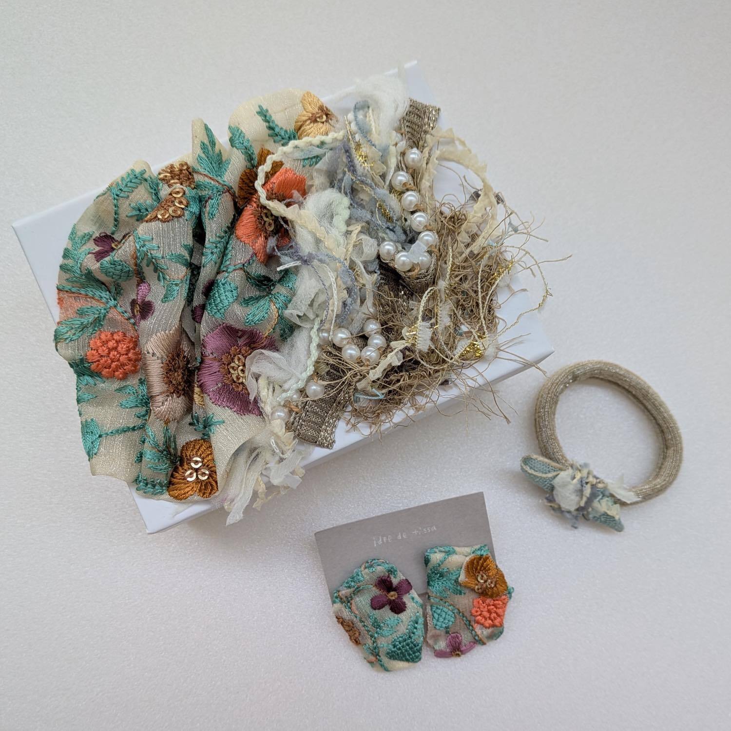 idee de tissu 色を楽しむアクセサリーボックス Green