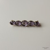 アンティークジュエリー 天然アメシスト 5連バーブローチ (ソーティングメモ付)
