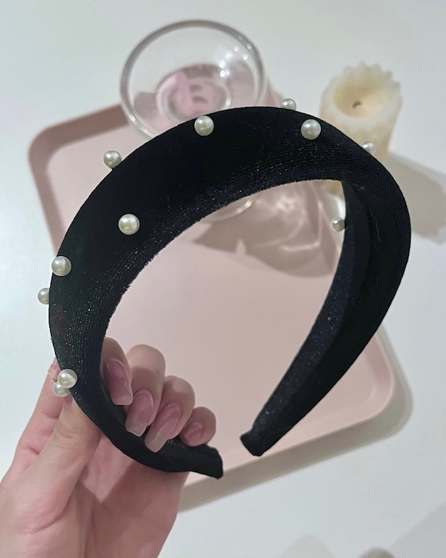 【more than cutie pie】pearl velor headband