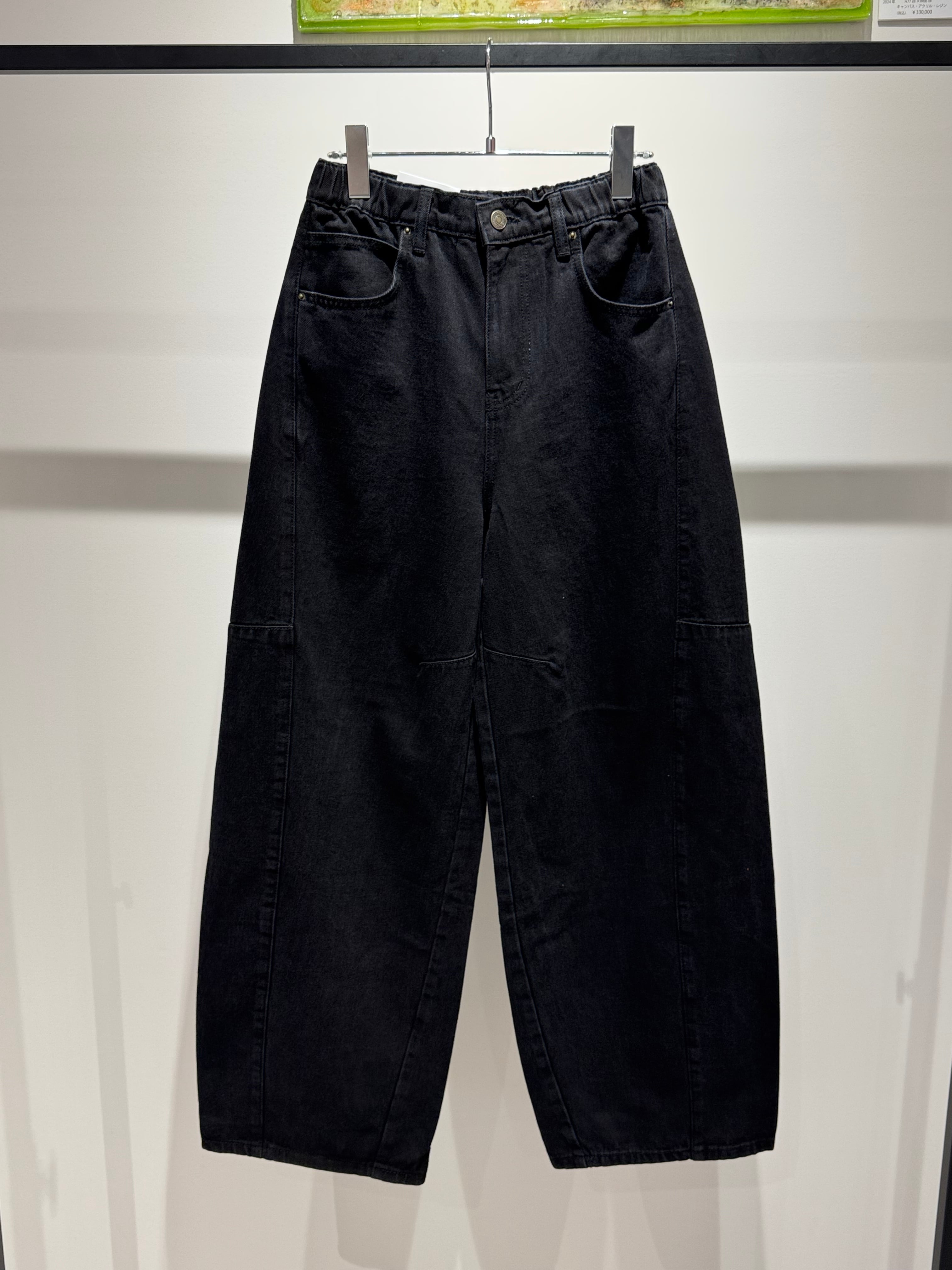 curve buggy black denim pants