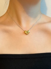 Volume heart snake necklace
