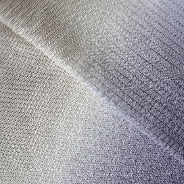 【衿秀・帯揚げ】紅碧×白橡　縦暈し　絽ちりめん帯揚げ　250314㊿