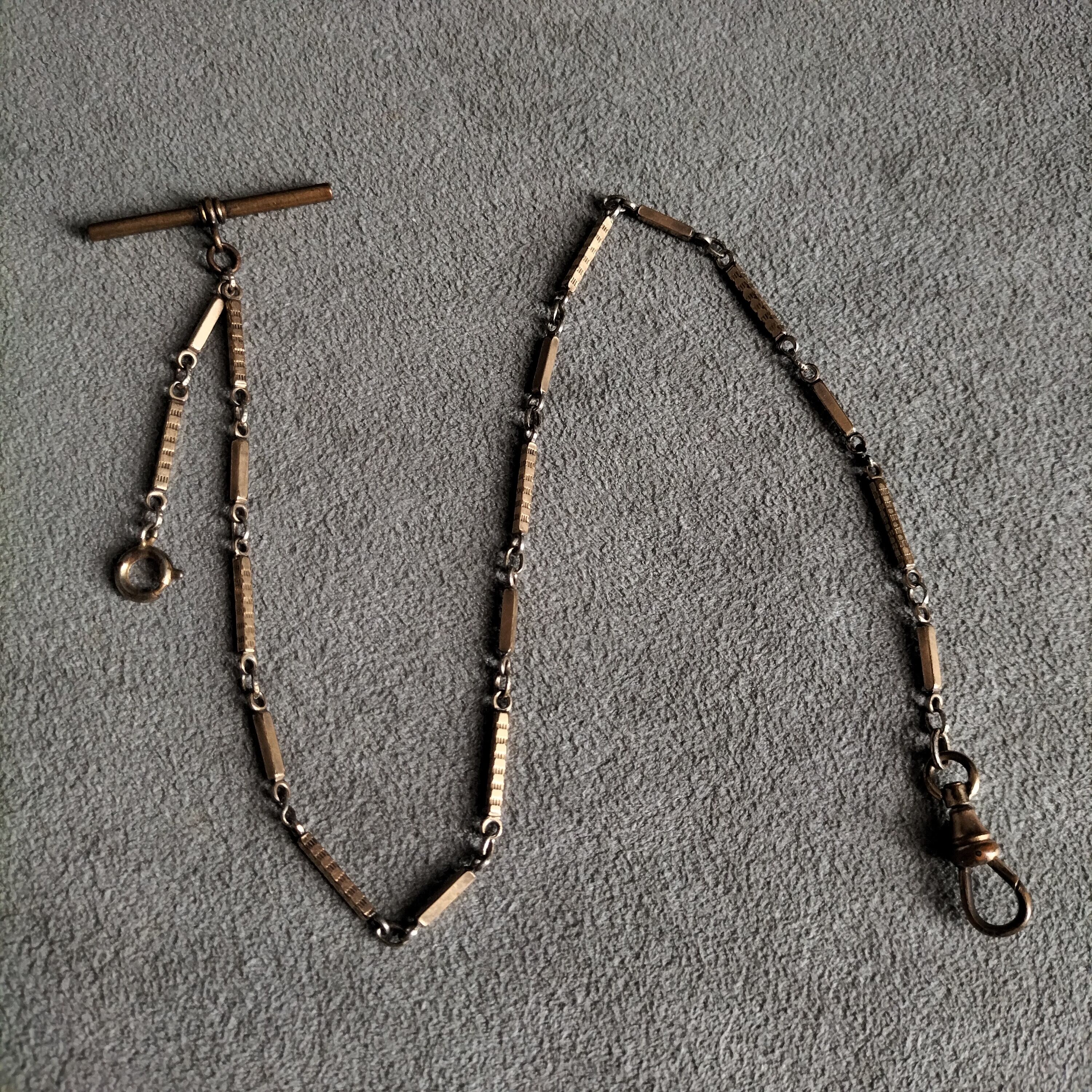 American Art Deco Square Links Watch Chain