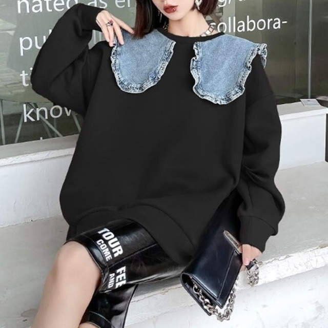 【TR1152】Doll Collar Sweater Shirt