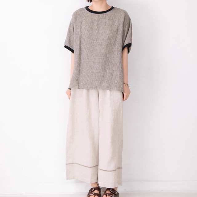 クルーネック　ボックスシルエット　トップス   2color  00007