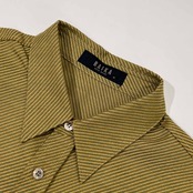 90s シルク RAIKA ライカ ストライプ 長袖シャツ M/メンズ ビンテージ