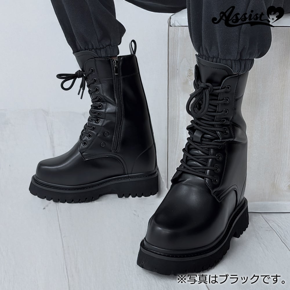 アシストウィッグ【爆盛コスプレブーツ ホワイト】コスプレ 厚底