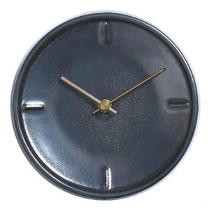 杉浦製陶 壁掛け時計 日本製 GLAZED CLOCK 陶磁器 直径 16cm 厚さ 3.5cm 重量 550g メタル釉 Z-04