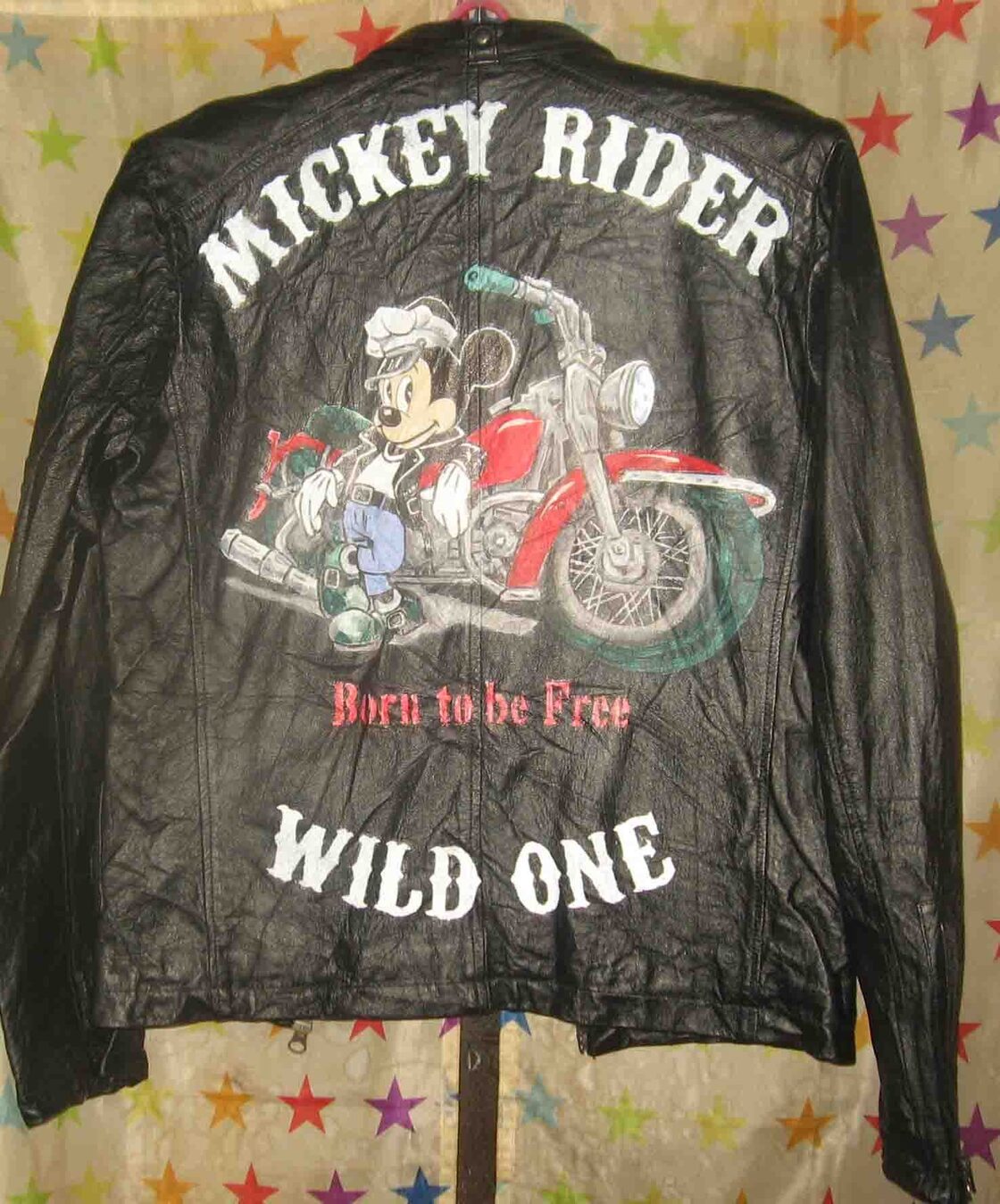 バイカー・イラスト【シングル・ラーダース背中は手描き胸、腕はワッペン】 