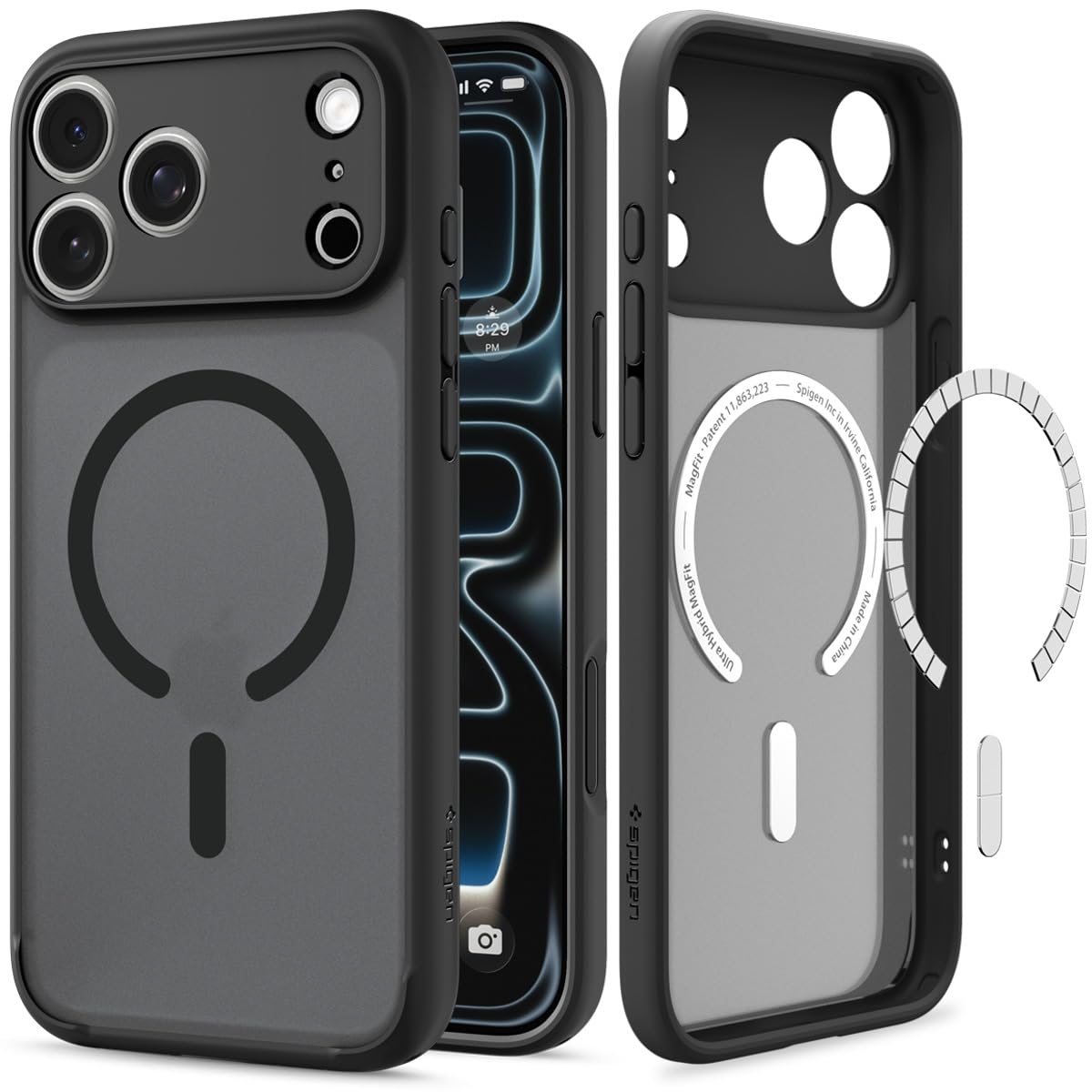 Spigen iPhone 18 Pro / 17 Pro ケース MagSafe対応 ウルトラ・ハイブリッド・マグフィット(フロスト・ブラック)