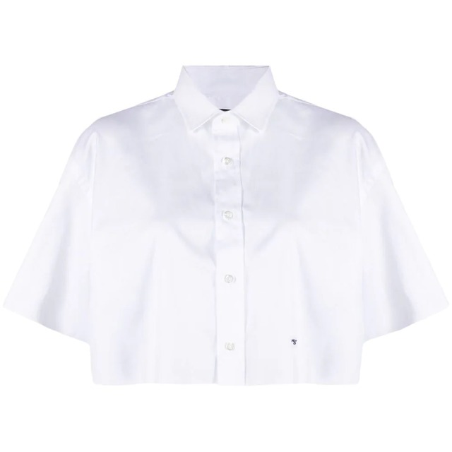 HOMME girls　OVERSIZED CROPPED SHIRT　WHITE