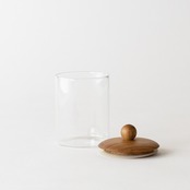 Wood Ball Glass Canister