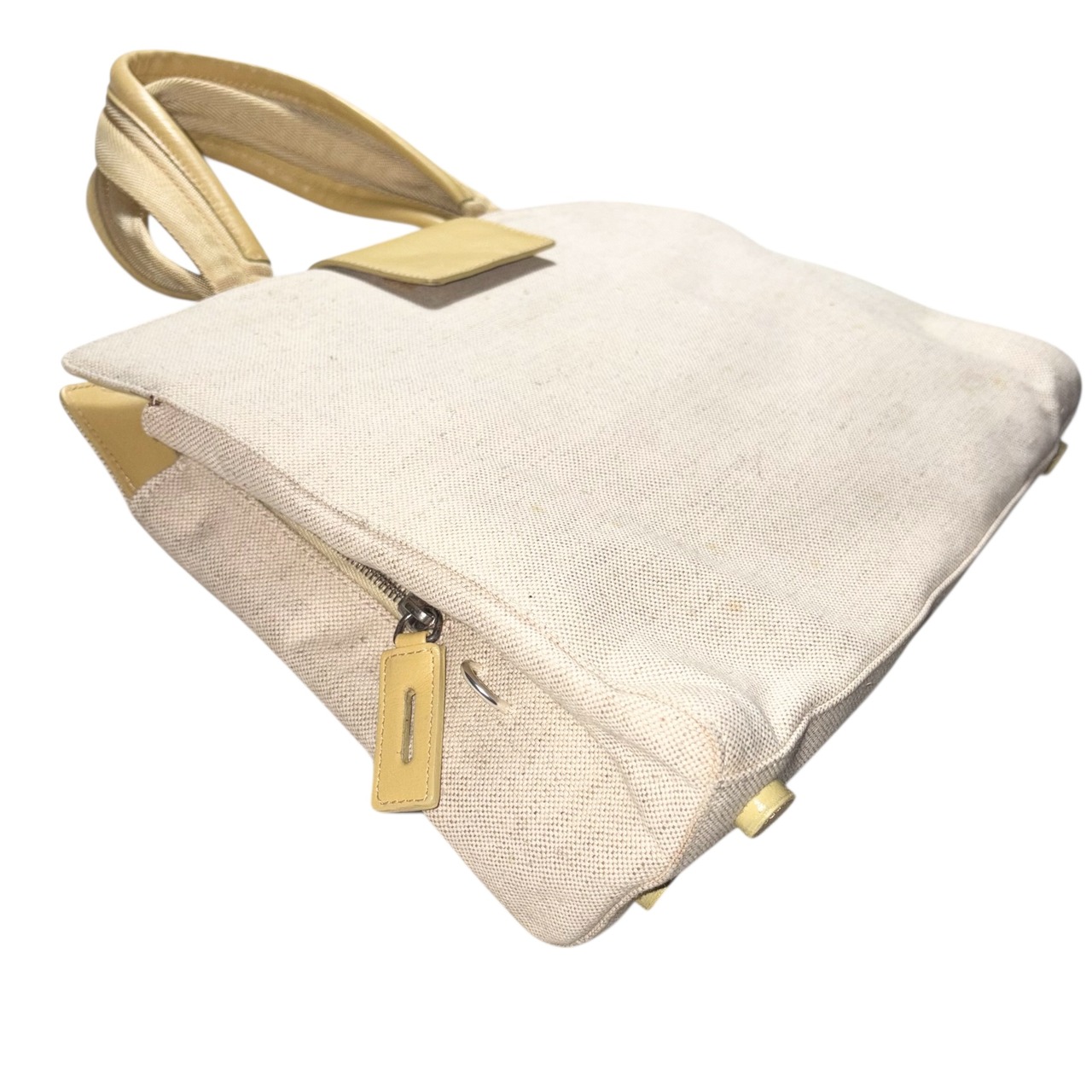 PRADA canvas × leather tote bag