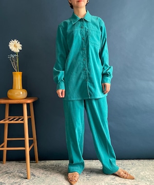 【送料無料】90's USA oversized green shirt