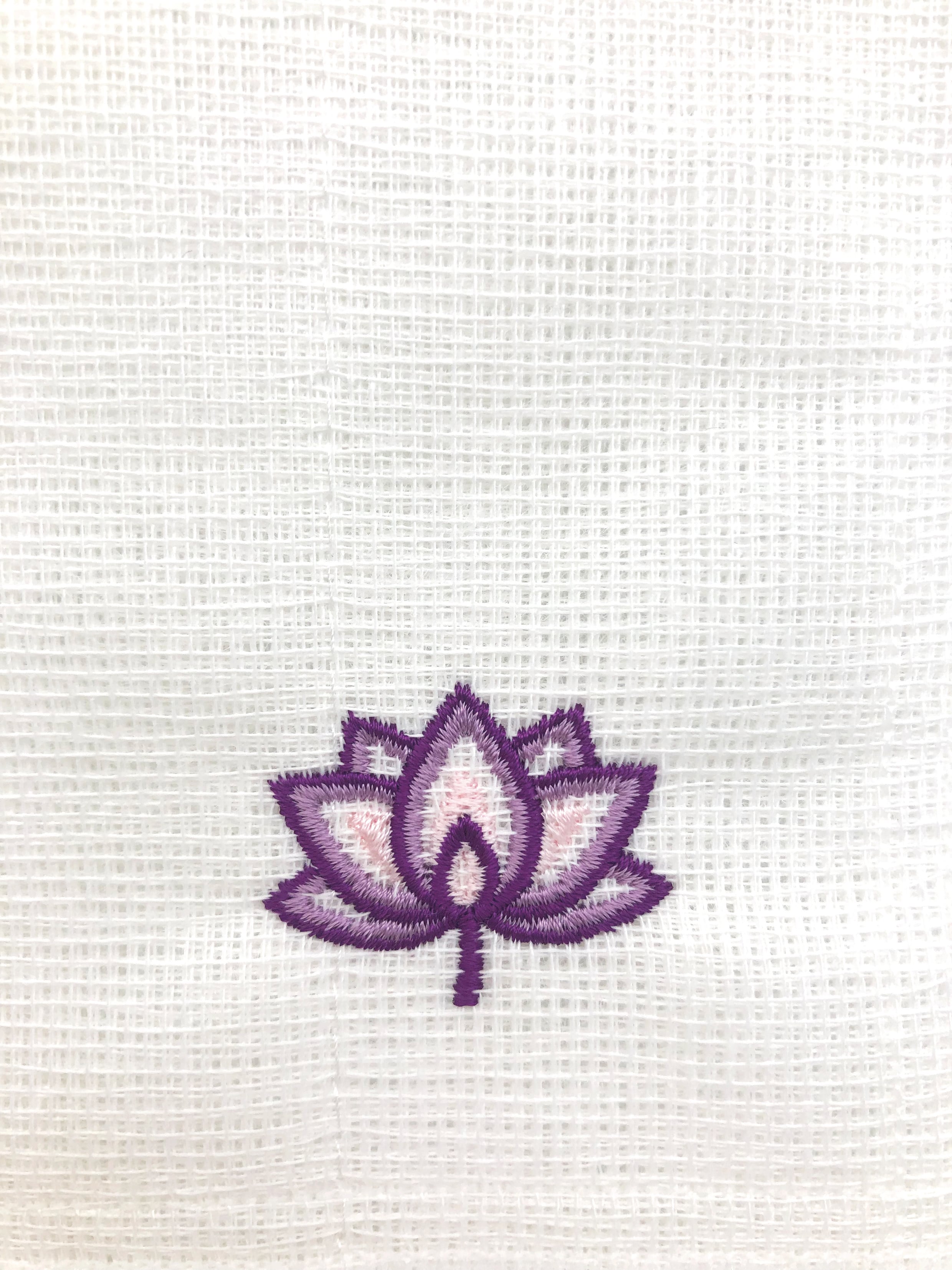 かや8枚あわせふきん 蓮（刺繍） | OKESAMON