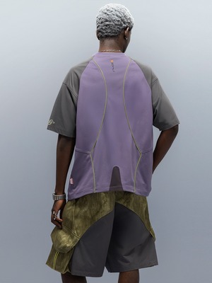 XIPHEVIL アイスフィーリング速乾メッシュパッチワークTシャツ