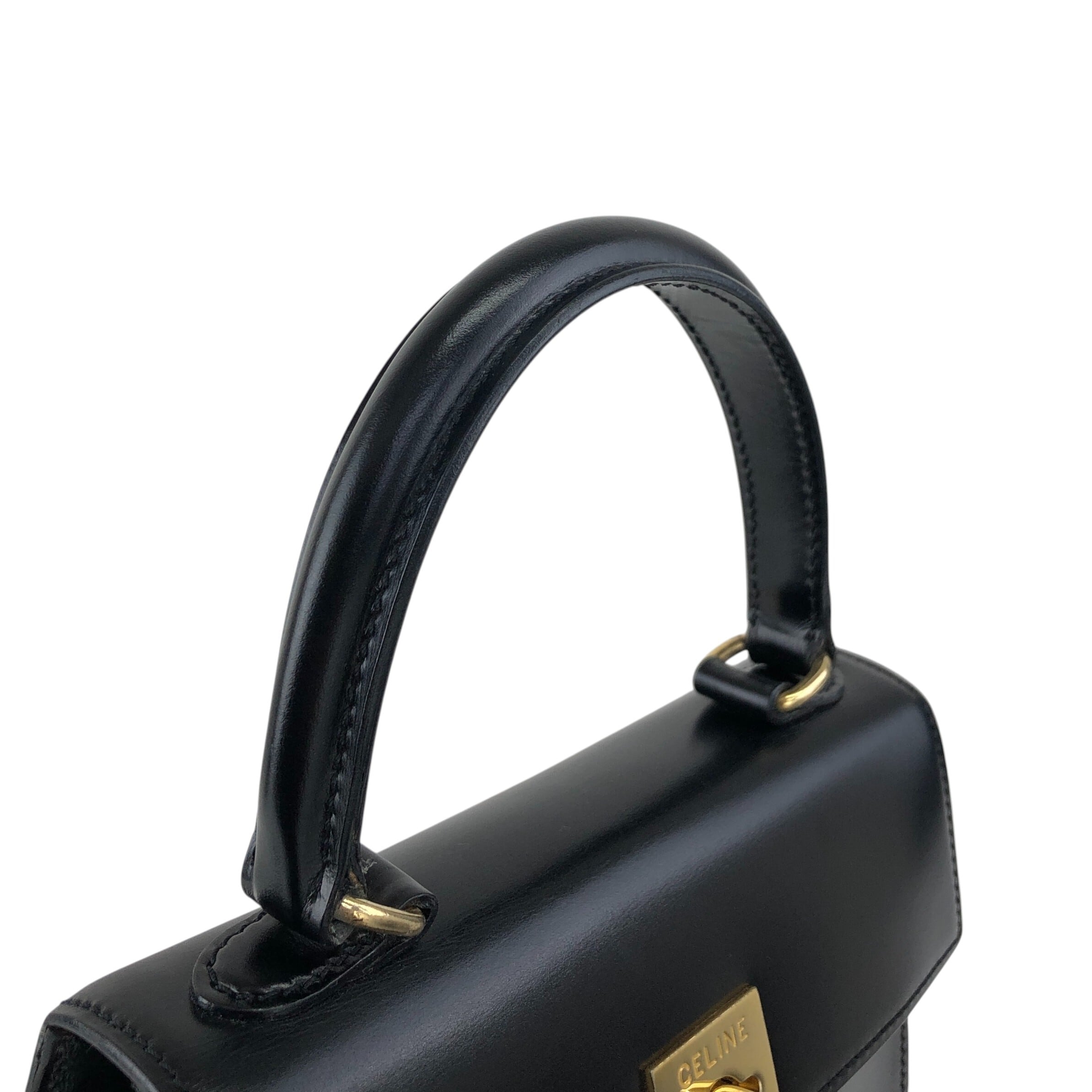 セリーヌ ヴィンテージバック CELINE セリーヌ ショルダーバッグ ブラック ガンチーニ レザー 2way