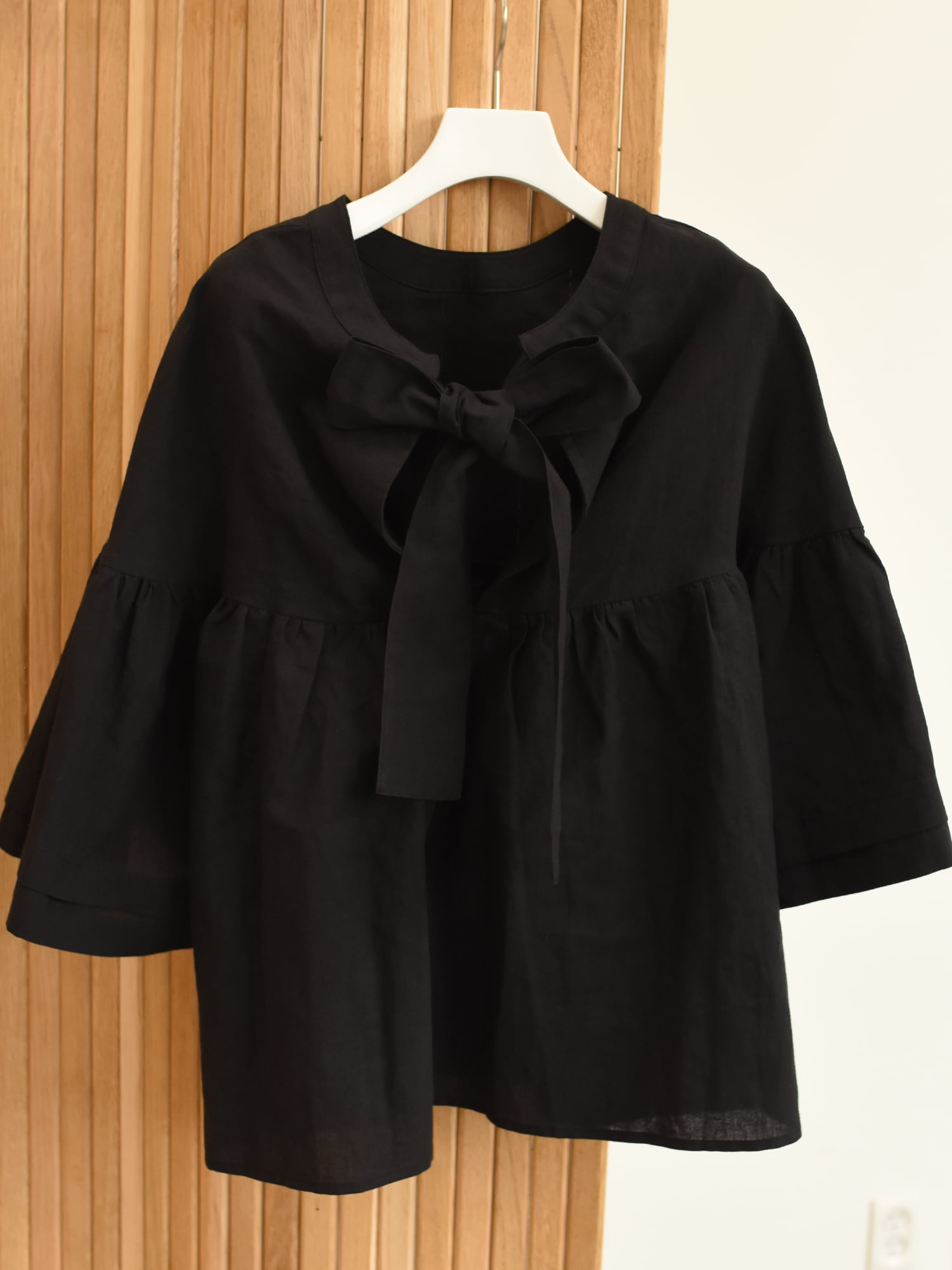 3way linen blouse（black）