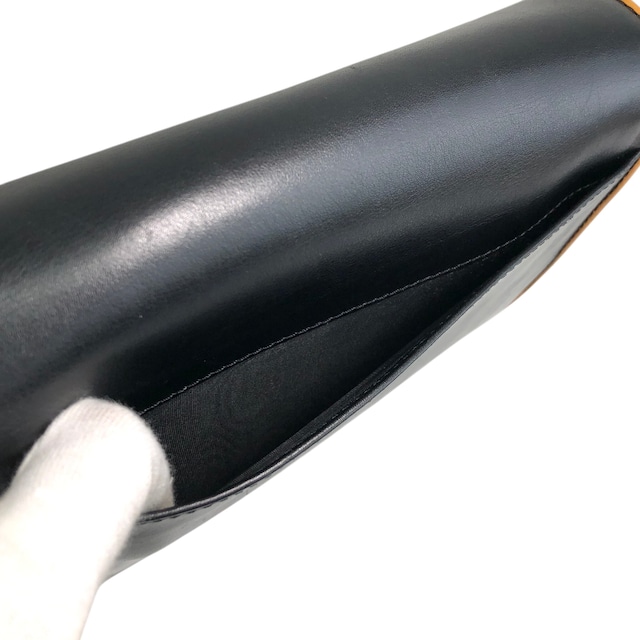 CELINE セリーヌ ショルダーバッグ ブラック×ブラウン ブラゾン型押し PVC レザー フラップ vintage ヴィンテージ オールド f8fsrs