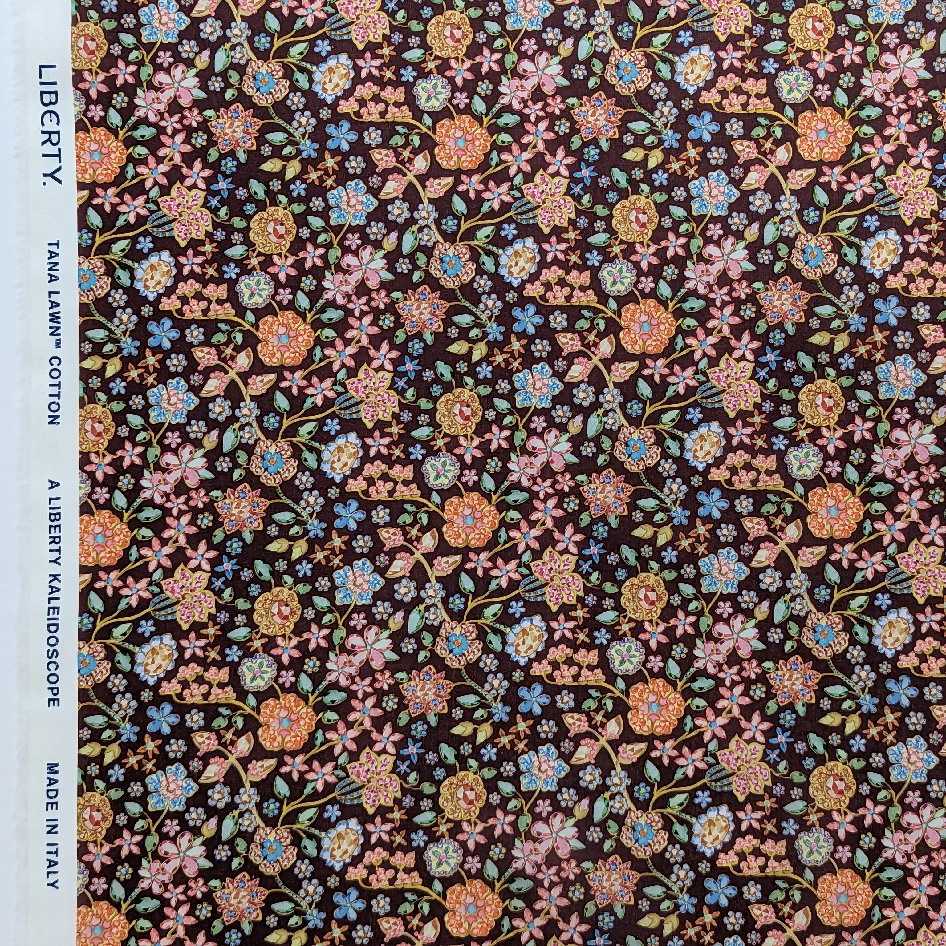 ◆輸入 リバティ LIBERTY タナローン Fiona Devaux Wine Red フィオナ ドゥヴォー ワインレッド 約130×50cm