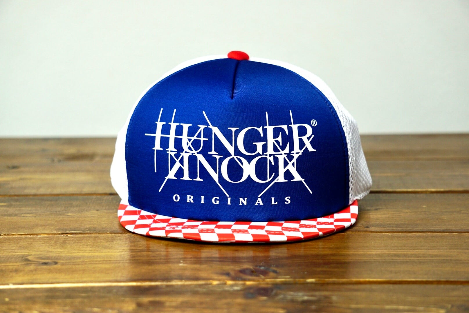 HK LOGO Checker CAP Navy＆Red | HUNGERKNOCK ORIGINALS