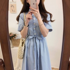 ワンピース レディース 送料無料 2色 フレアワンピース フレア シャツワンピース ロング丈 ロングワンピース ミモレ丈 ミモレワンピース ホワイト 襟付き 半袖 前開き ファスナー ハイウエスト ウエストマーク ベルト 体型カバー 脚長 細見え スタイルアップ 着痩せ バイカラー 爽やか 清楚 涼し カジュアル ストリート 抜け感 きれいめ シンプル 上品 大人女子 おしゃれ お洒落 こなれ感 とろみ感 キュート モダン スタイリッシュ 春服 夏服 デート おでかけ 普段使い 着回し 10代 20代