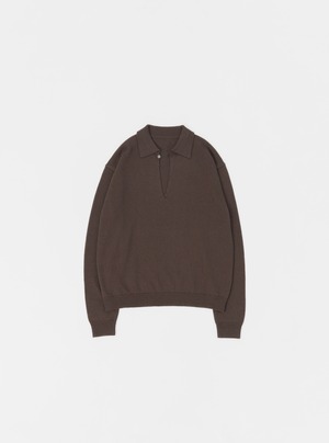 COTTON CASHMERE SKIPPER KNIT【BROWN】