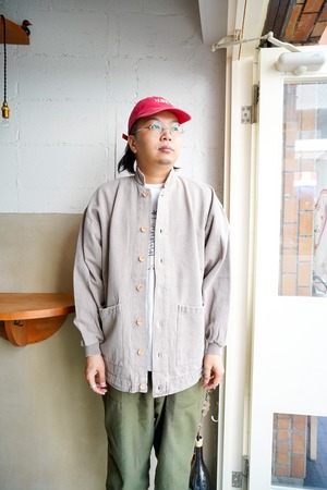 【1980-90s】"Made in USA" Cotton 100% Stand Collar JKT / 6-343