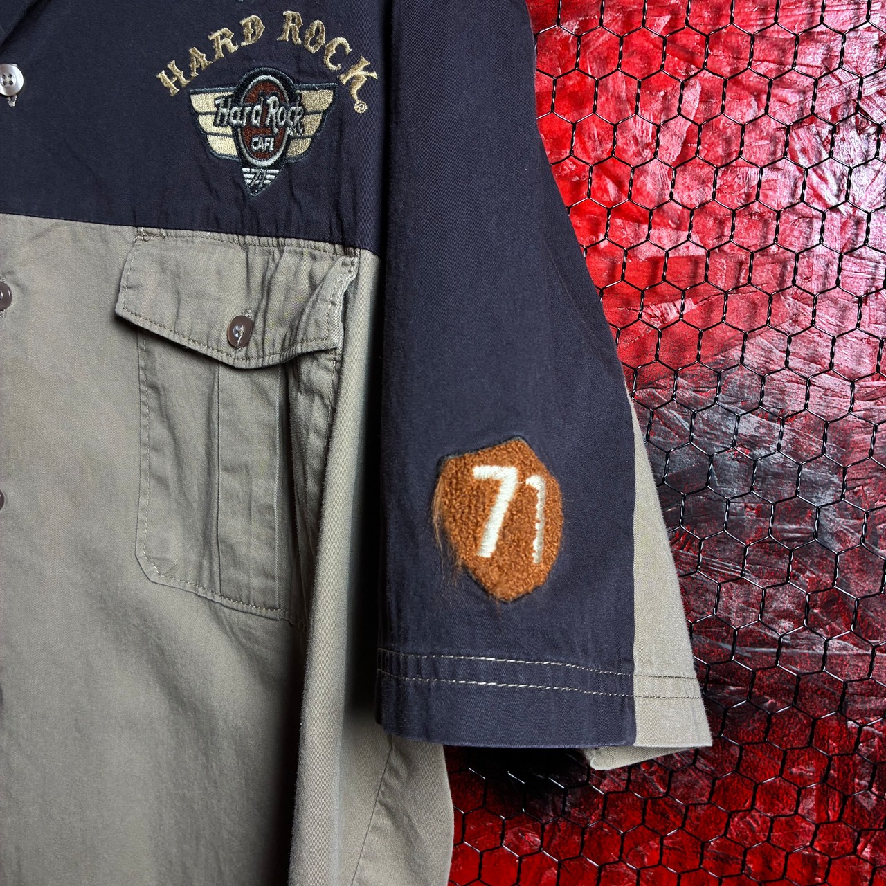 Hard Rock CAFE ワークシャツ　刺繍　ハードロックカフェ