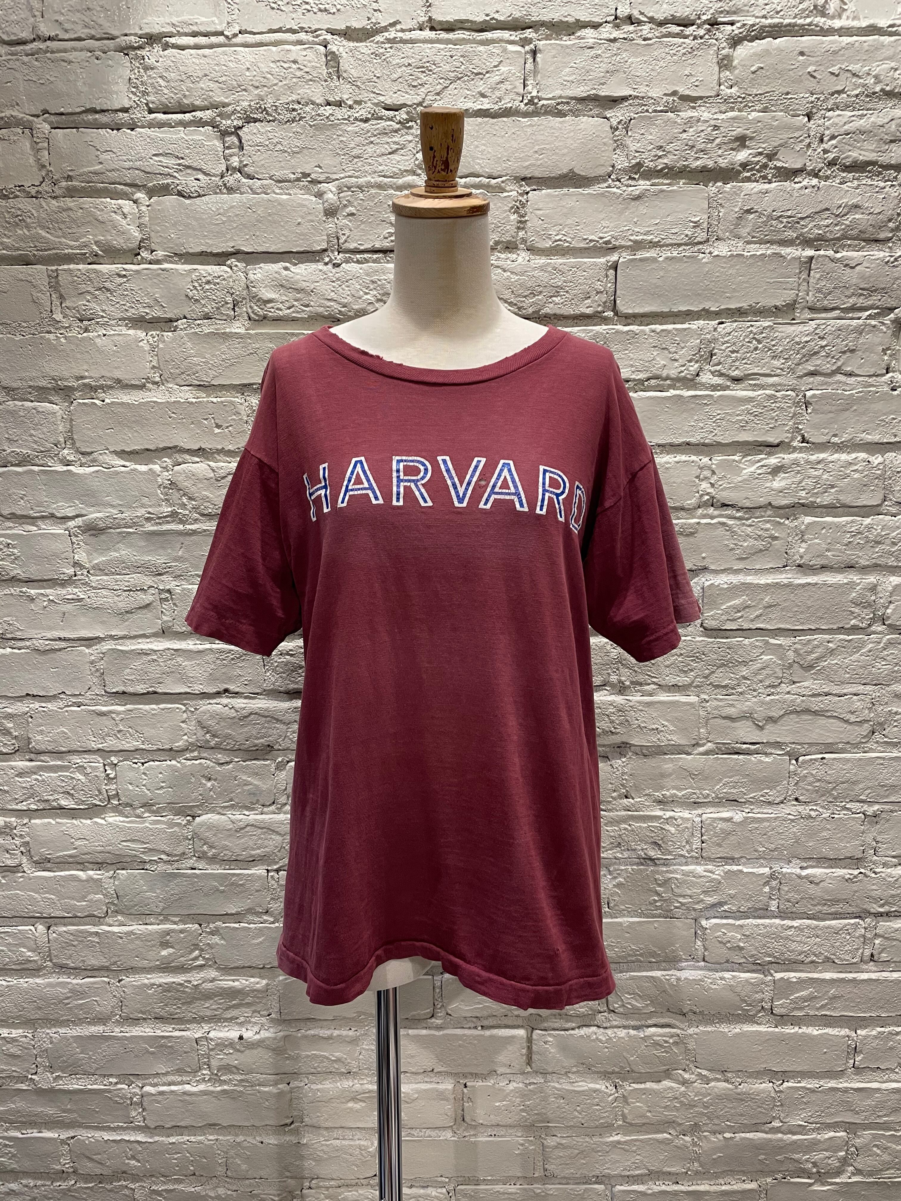 美品◎70s バータグ チャンピオン 切り替えHARVARDプリントTシャツ 