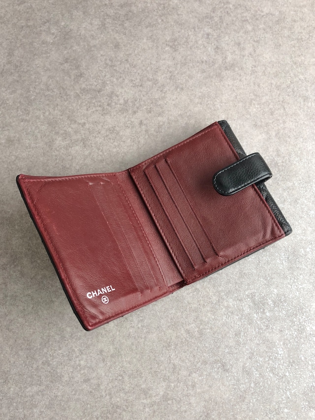 CHANEL シャネル マトラッセ 財布 ブラック ココマーク レザー キャビアスキン 二つ折り vintage ヴィンテージ オールド f4xrcc