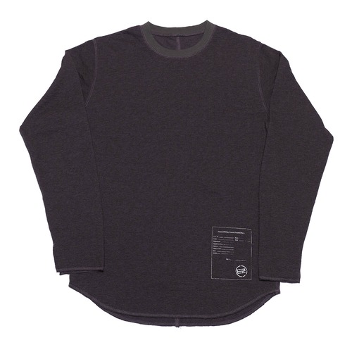 ROUND HEM LONG SLEEVE TEE - CHARCOAL / OFF -（EZT0190013）