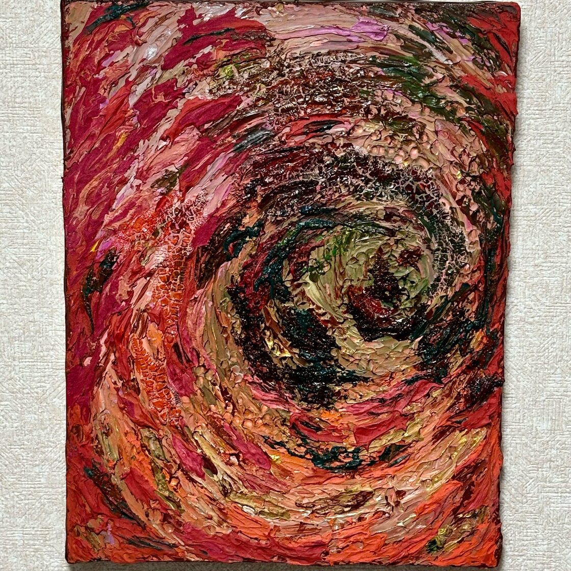 Fire Storm】 炎の渦 テクスチャーアート アクリル画 抽象画 現代 