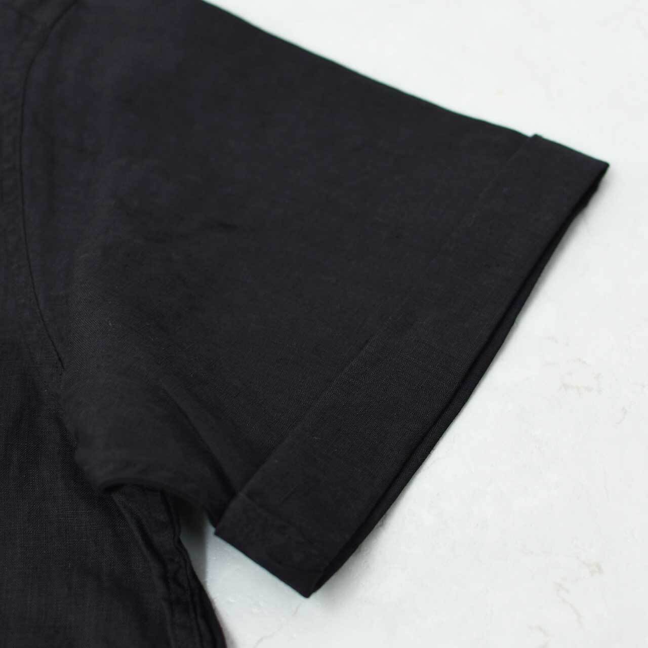 DANTON [ダントン] W LINEN CLOTH ROUND COLLAR P.O SHIRT S/S [DT