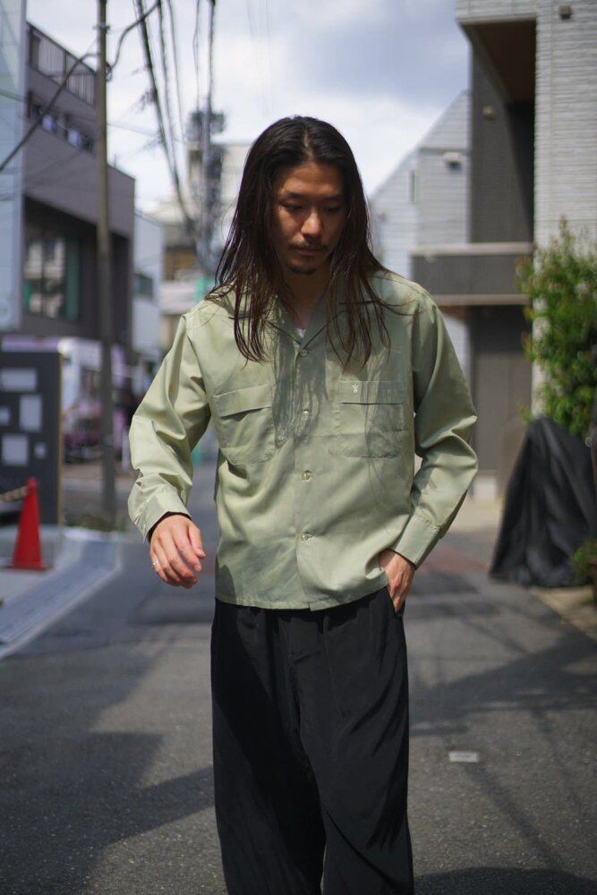 Permanent Press - Made In USA] Vintage Open Collar Shirt [1970s