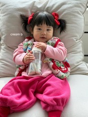 韓国子供服 / 26winter / cream bbang / ポカポカハーフネックTシャツ / キッズ / 冬服 *XXS~JS*