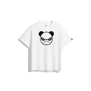 送料無料 【HIPANDA ハイパンダ】 男女兼用  フロッキー プリント Tシャツ  UNISEX ANGRY PANDA SHORT SLEEVED T-SHIRT / WHITE・ BLACK・GRAY